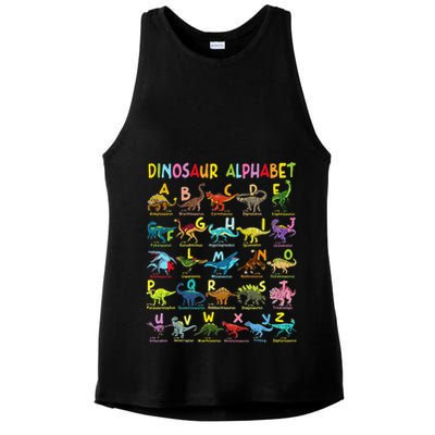 Types Of Dinosaurs Alphabet AZ ABC Dino Identification Ladies PosiCharge Tri-Blend Wicking Tank