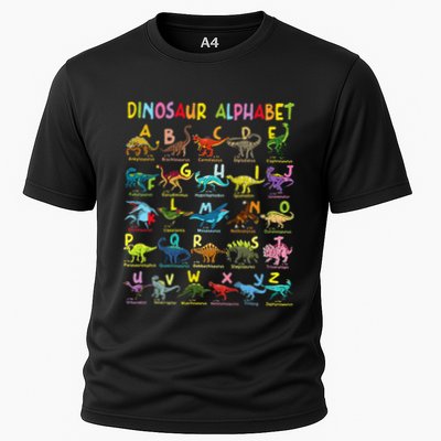Types Of Dinosaurs Alphabet AZ ABC Dino Identification Performance Shirt