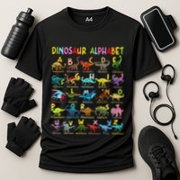 Types Of Dinosaurs Alphabet AZ ABC Dino Identification Performance Shirt