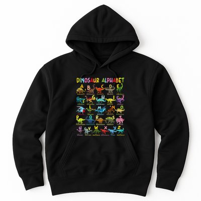 Types Of Dinosaurs Alphabet AZ ABC Dino Identification Hoodie