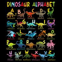 Types Of Dinosaurs Alphabet AZ ABC Dino Identification Button