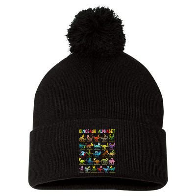 Types Of Dinosaurs Alphabet AZ ABC Dino Identification Pom Pom 12in Knit Beanie