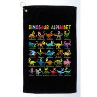 Types Of Dinosaurs Alphabet AZ ABC Dino Identification Golf Towel