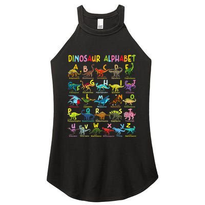 Types Of Dinosaurs Alphabet AZ ABC Dino Identification Women's Perfect Tri Rocker Tank