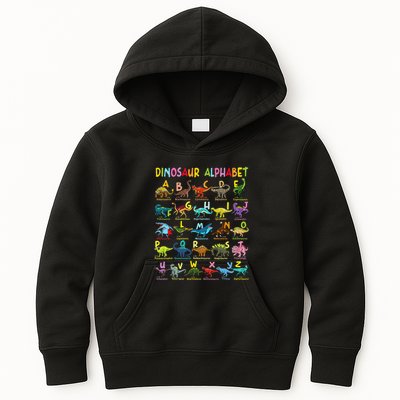 Types Of Dinosaurs Alphabet AZ ABC Dino Identification Kids Hoodie