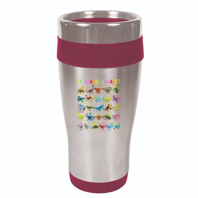Types Of Dinosaurs Alphabet AZ ABC Dino Identification 16oz Travel Tumbler