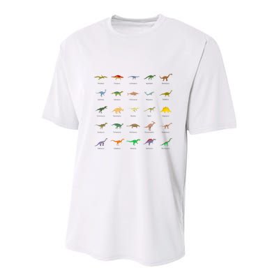 Types Of Dinosaurs For And Youth Performance Sprint T-Shirt