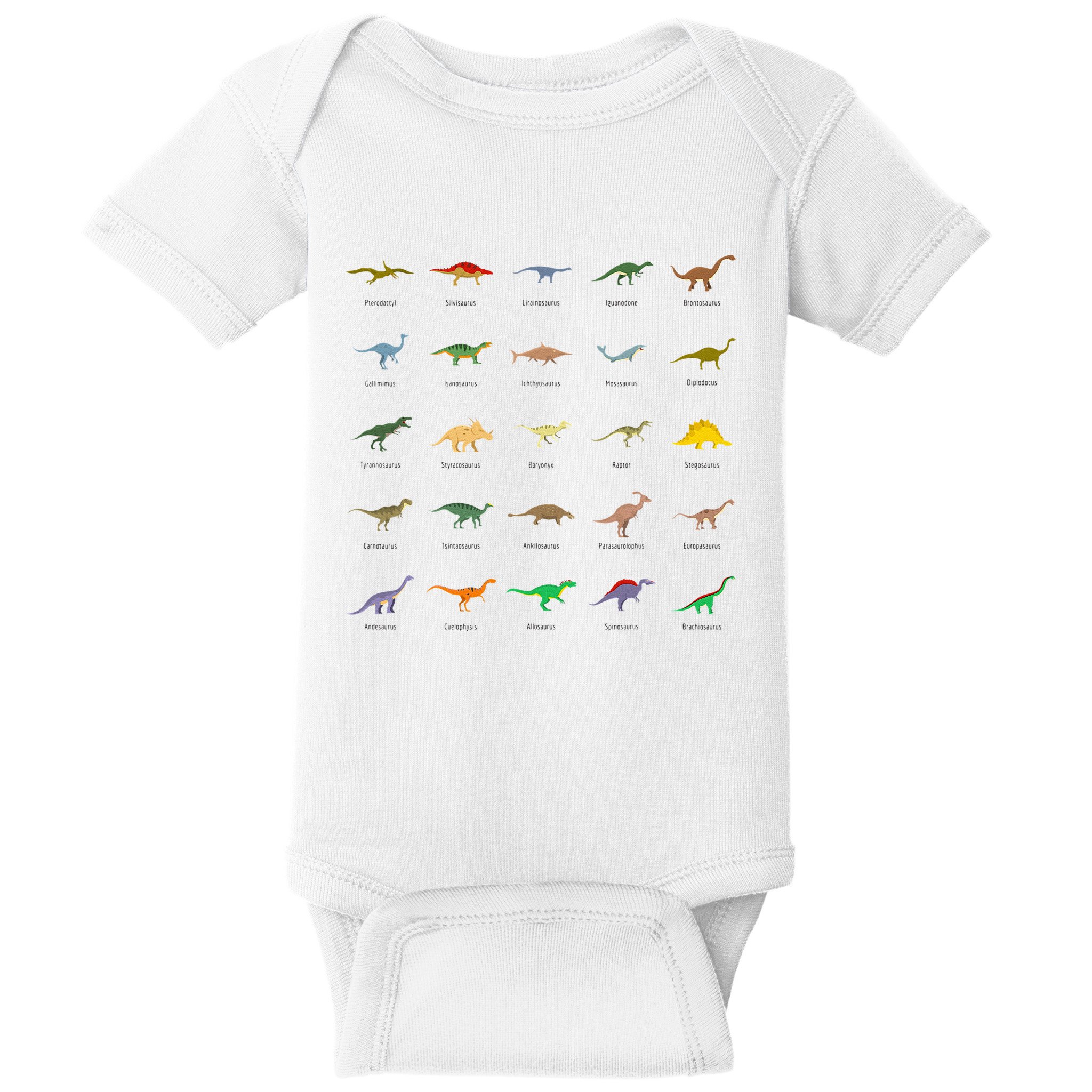 Types Of Dinosaurs For And Baby Bodysuit