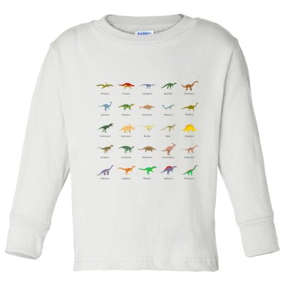 Types Of Dinosaurs For And Toddler Long Sleeve Shirt