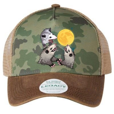 Three Opossum Dead Moon Possum Funny Gift Costumes Dults Gift Legacy Tie Dye Trucker Hat