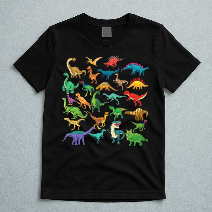 Types Of Dinosaurs Graphics Dino Identification T-Shirt
