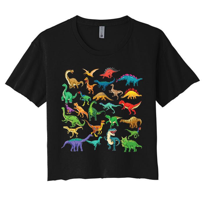 Types Of Dinosaurs Graphics Dino Identification Crop Top