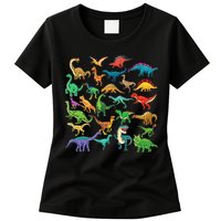 Types Of Dinosaurs Graphics Dino Identification Womens T-Shirt