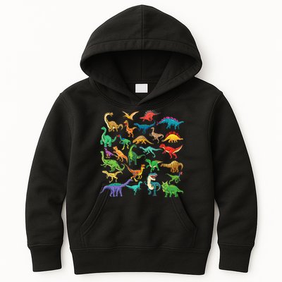 Types Of Dinosaurs Graphics Dino Identification Kids Hoodie