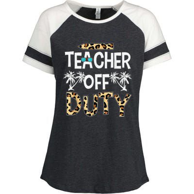 Teacher Off Duty Happy Last Day Of School Teacher Summer Enza Ladies Jersey Colorblock Tee