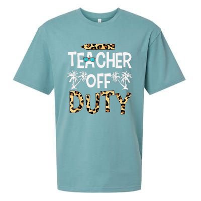 Teacher Off Duty Happy Last Day Of School Teacher Summer Sueded Cloud Jersey T-Shirt