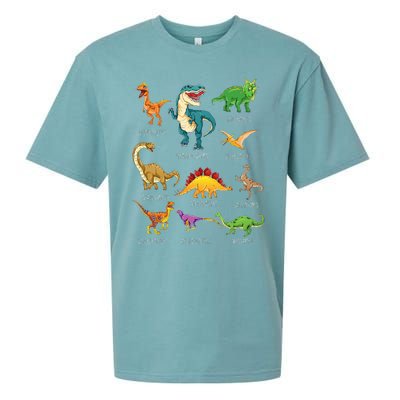 Types Of Dinosaurs Graphics Dino Identification Sueded Cloud Jersey T-Shirt