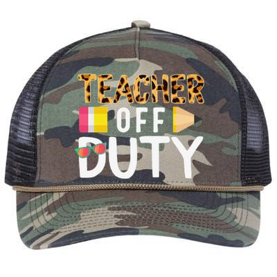 Teacher Off Duty Happy Last Day Of School Teacher Summer Retro Rope Trucker Hat Cap