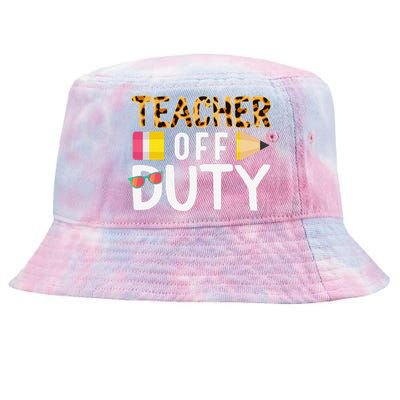 Teacher Off Duty Happy Last Day Of School Teacher Summer Tie-Dyed Bucket Hat