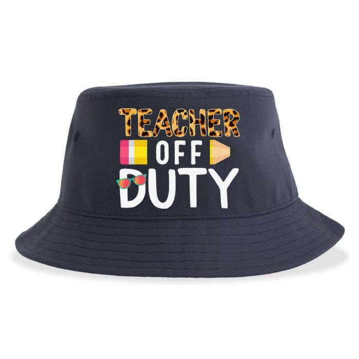 Teacher Off Duty Happy Last Day Of School Teacher Summer Sustainable Bucket Hat