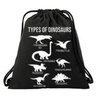 Types Of Dinosaurs  Dinosaur Lover Drawstring Bag