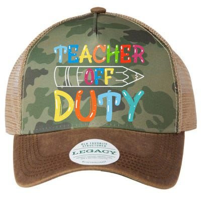 Teacher Off Duty Happy Last Day Of School Teacher Summer Legacy Tie Dye Trucker Hat