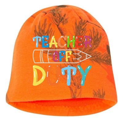 Teacher Off Duty Happy Last Day Of School Teacher Summer Kati - Camo Knit Beanie