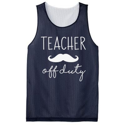 Teacher Off Duty Last Day Of School Mustache Mesh Reversible Basketball Jersey Tank