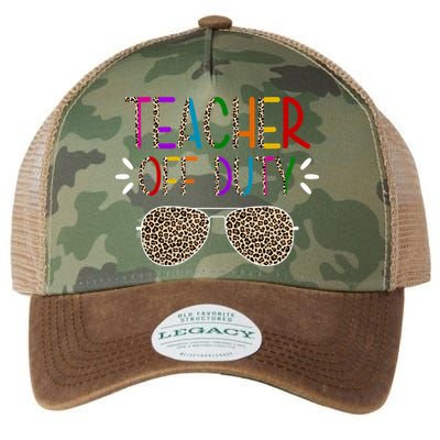 Teacher Off Duty Summer Break Cheetah Legacy Tie Dye Trucker Hat
