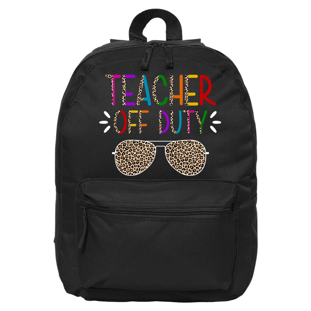 Teacher Off Duty Summer Break Cheetah 16 in Basic Backpack