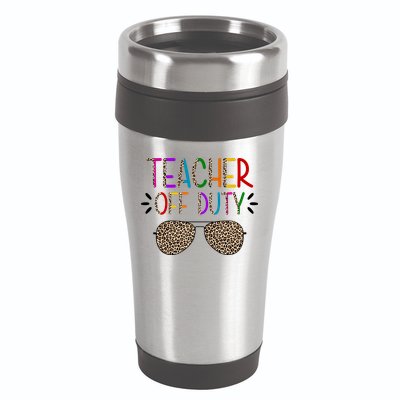 Teacher Off Duty Summer Break Cheetah 16oz Travel Tumbler