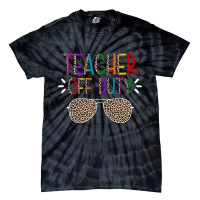 Teacher Off Duty Summer Break Cheetah Tie-Dye T-Shirt