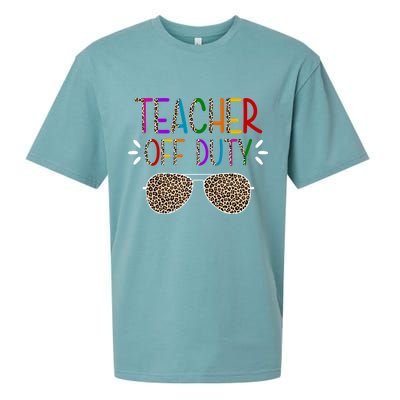 Teacher Off Duty Summer Break Cheetah Sueded Cloud Jersey T-Shirt
