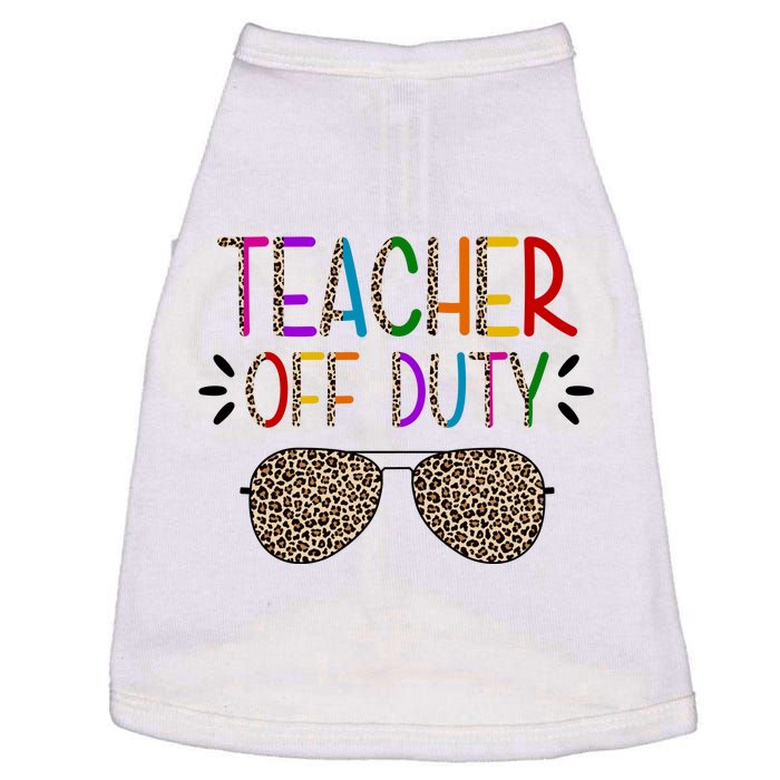 Teacher Off Duty Summer Break Cheetah Doggie Tank