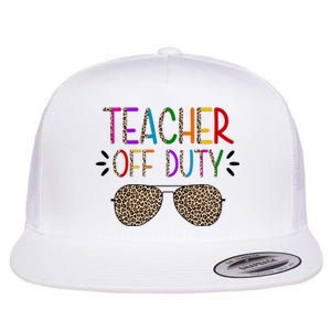 Teacher Off Duty Summer Break Cheetah Flat Bill Trucker Hat