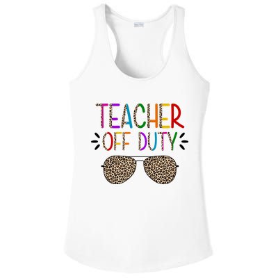 Teacher Off Duty Summer Break Cheetah Ladies PosiCharge Competitor Racerback Tank