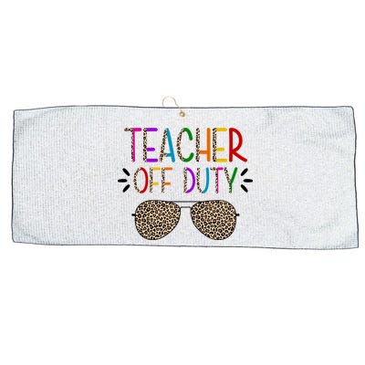 Teacher Off Duty Summer Break Cheetah Large Microfiber Waffle Golf Towel