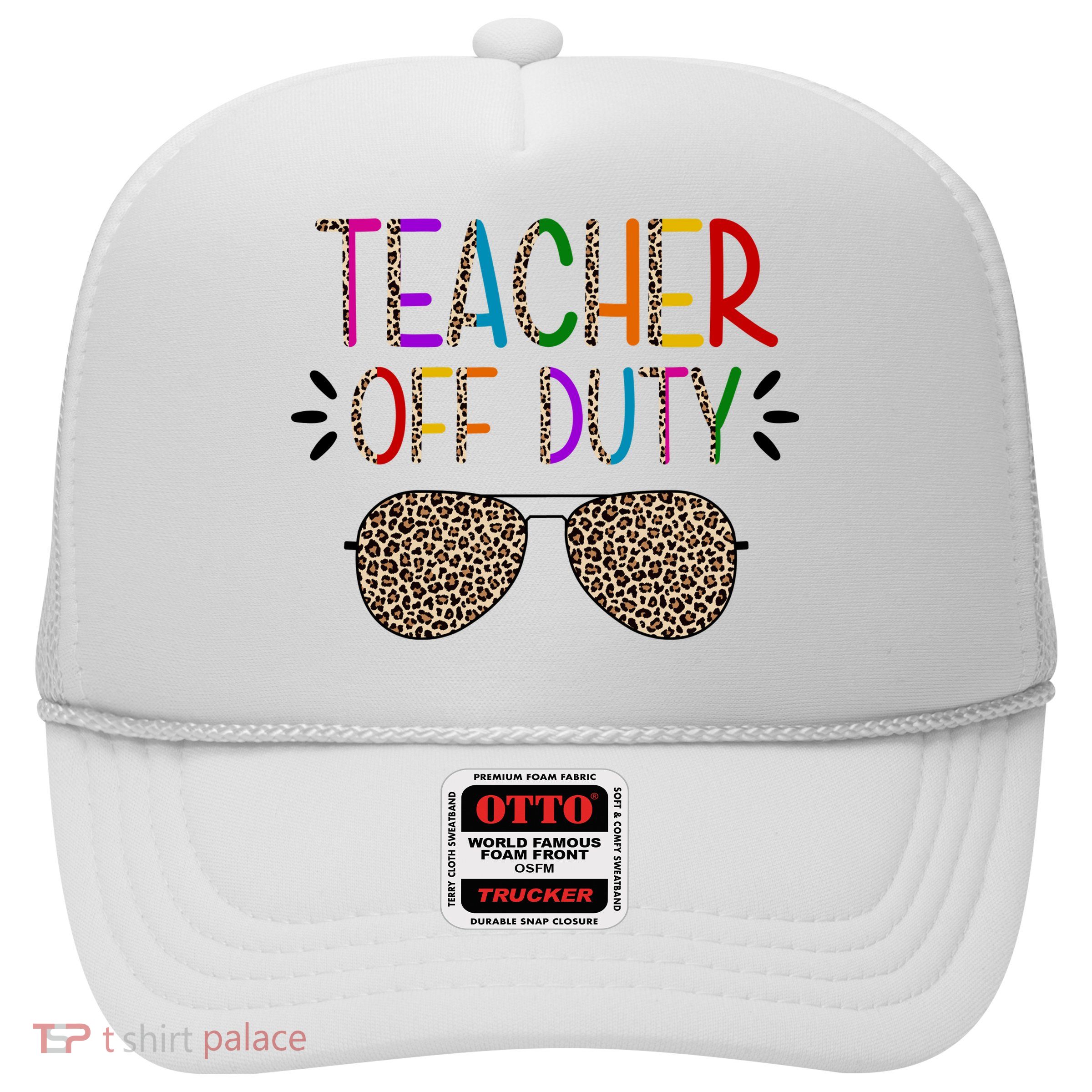 Teacher Off Duty Summer Break Cheetah Trucker Hat