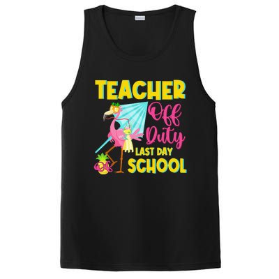 Teacher Off Duty Last Day Of School Flamingo Summer Teacher PosiCharge Competitor Tank