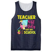 Teacher Off Duty Last Day Of School Flamingo Summer Teacher Mesh Reversible Basketball Jersey Tank