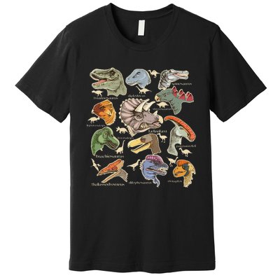 Types Of Dinosaurs Archaeologists Paleontologist Adult Men Premium T-Shirt