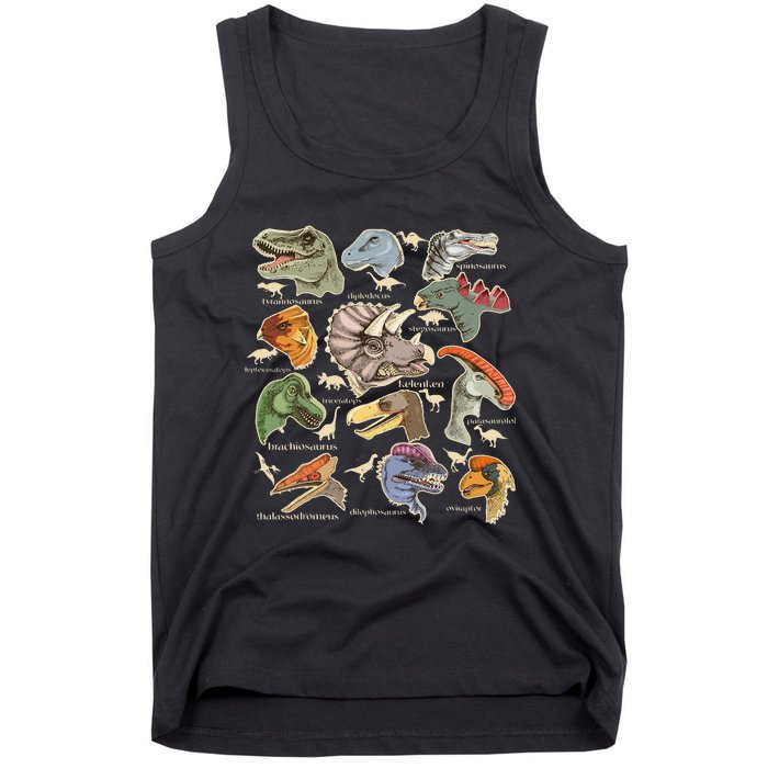 Types Of Dinosaurs Archaeologists Paleontologist Adult Men Tank Top