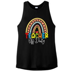 Teacher Off Duty Last Day Of School Rainbow Summer Ladies PosiCharge Tri-Blend Wicking Tank