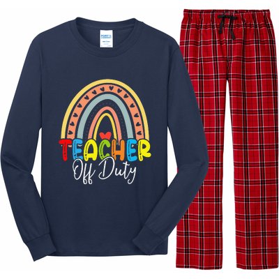 Teacher Off Duty Last Day Of School Rainbow Summer Long Sleeve Pajama Set