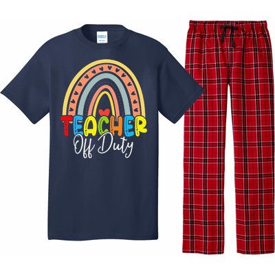 Teacher Off Duty Last Day Of School Rainbow Summer Pajama Set