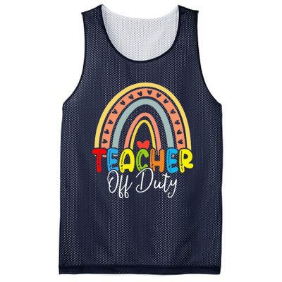 Teacher Off Duty Last Day Of School Rainbow Summer Mesh Reversible Basketball Jersey Tank