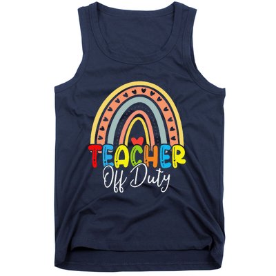 Teacher Off Duty Last Day Of School Rainbow Summer Tank Top