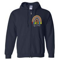 Teacher Off Duty Last Day Of School Rainbow Summer Full Zip Hoodie