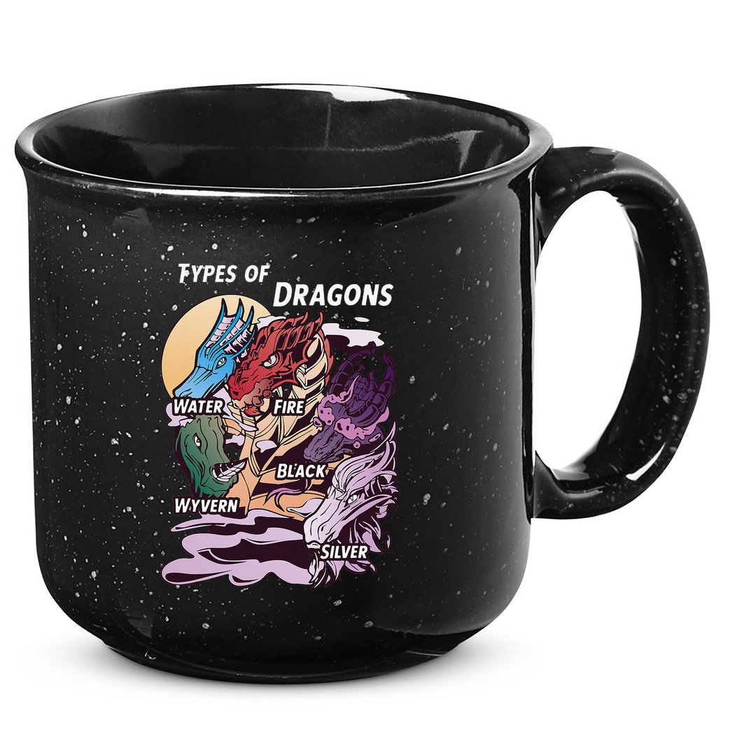 Types Of Dragons Funny Dragon Lover Gifts For Girls 15oz Campfire Ceramic Mug