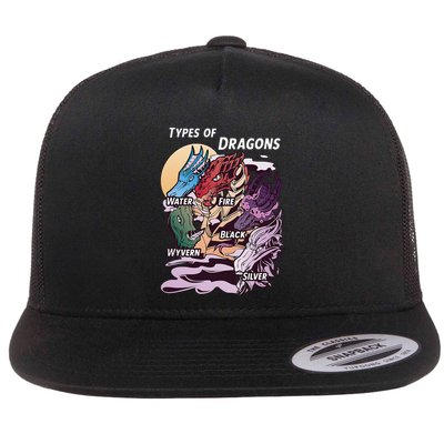 Types Of Dragons Funny Dragon Lover Gifts For Girls Flatbill Hat